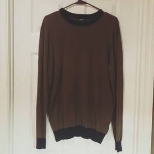 NEW MENS WARM CREWNECK SWEATER OLIVE BLACK xs